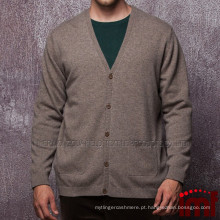 Suéter de cashmere masculino cardigan